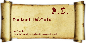 Mesteri Dávid névjegykártya